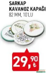 SARKAP KAVANOZ KAPAĞI 82 MM 10'LU fiyat ve kampanya bilgisi